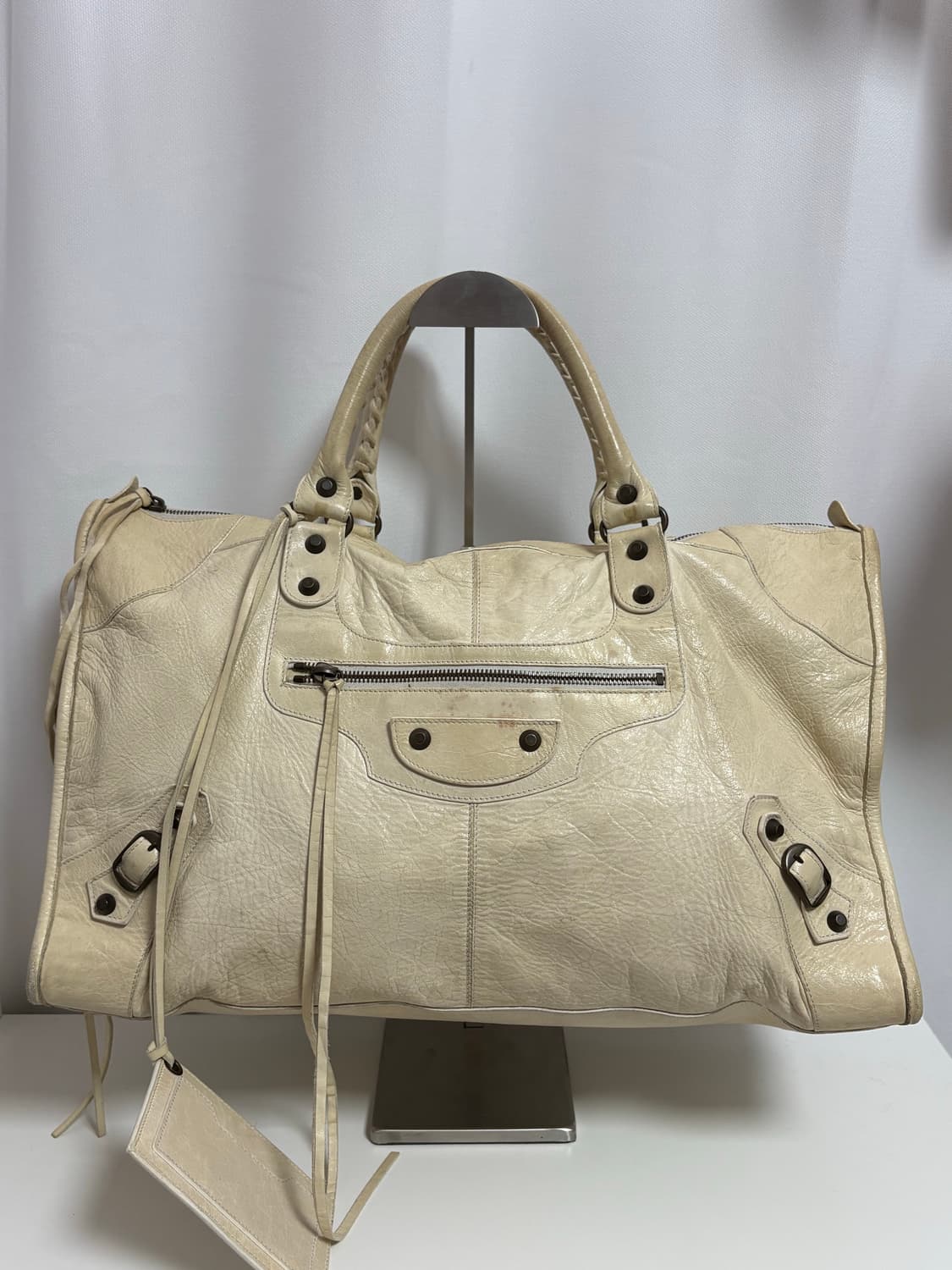 발렌시아가 워크 모터백 아이보리 상품이미지1