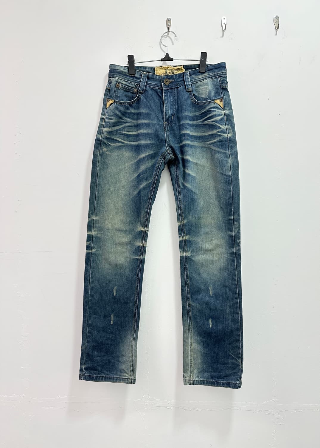 Vintage leather point fade jeans  상품이미지5