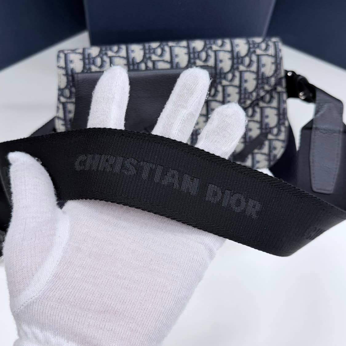 [S급/OS] 디올 오블리크 자카드 메신저 새들백 파우치 크로스백 상품이미지9