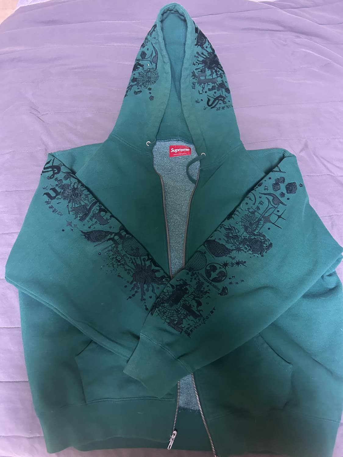 슈프림 아오이 집업 후드 스웨트셔츠 틸 - 24SS 상품이미지2