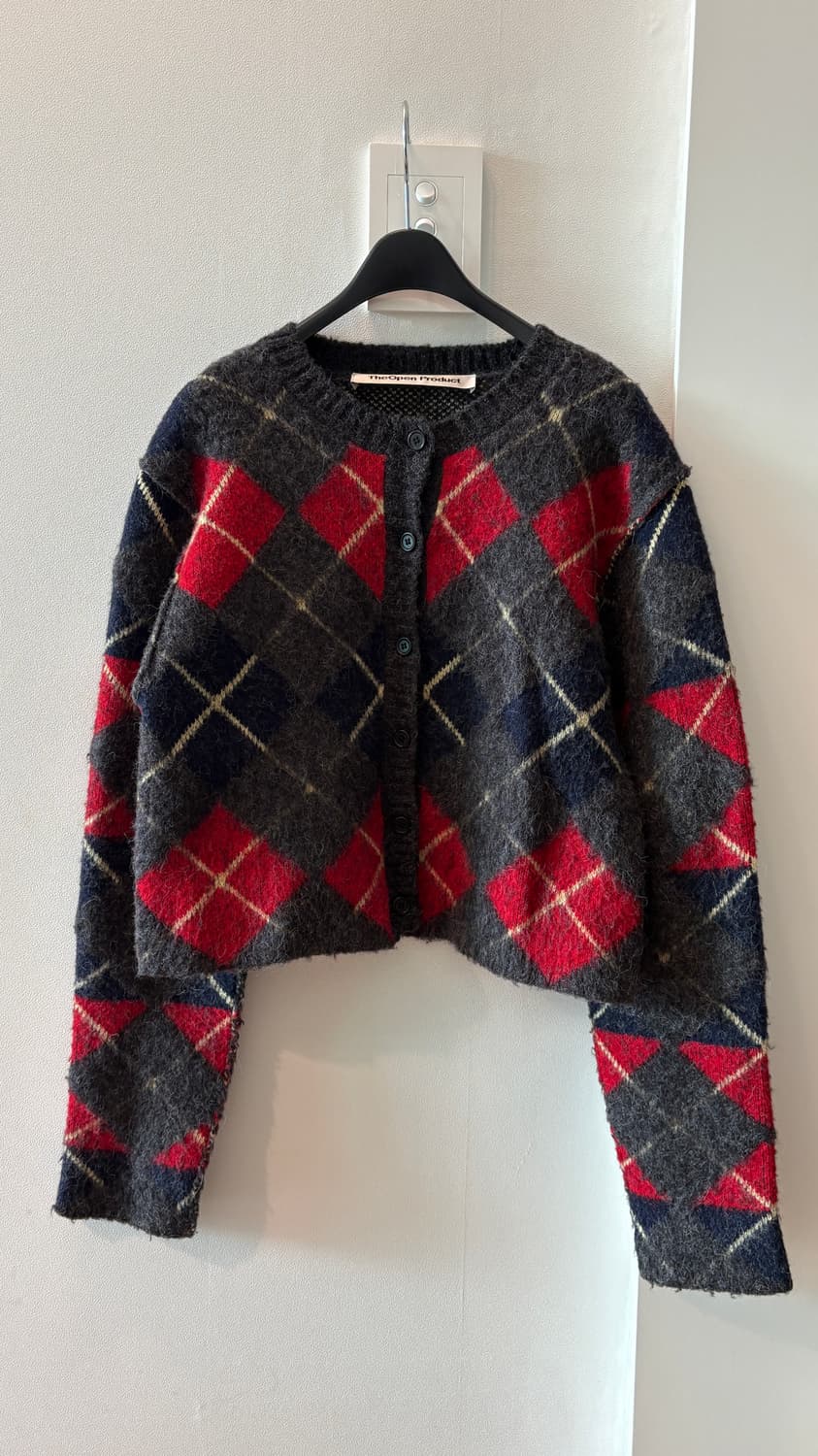 더오픈프로덕트(open yy) 아가일 니트 가디건 상품이미지1