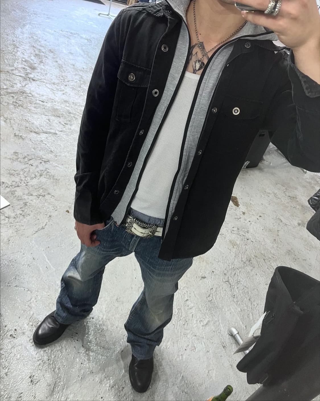 Oval Dice layered hood jacket 상품이미지1