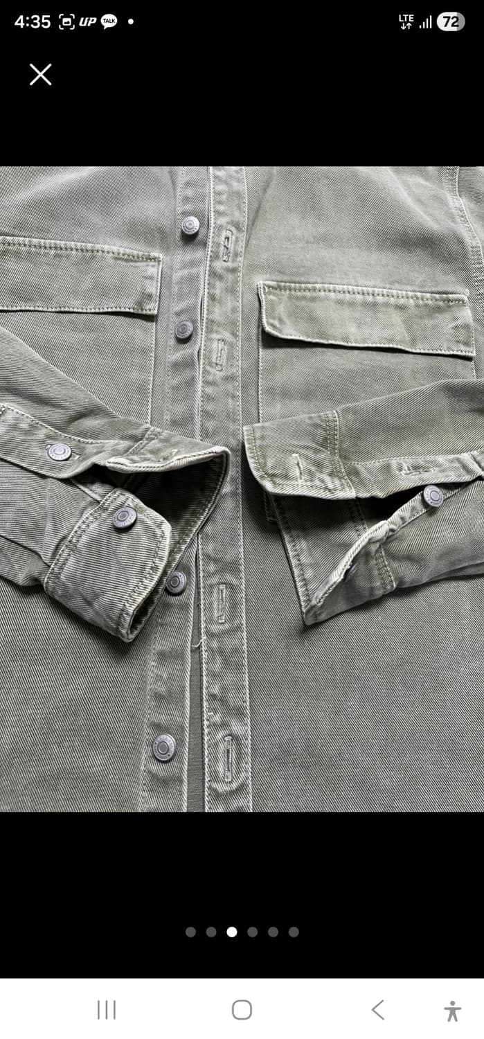 L(105) 자라 워크셔츠 자켓 셔켓 올리브 카키 밀리터리 상품이미지3