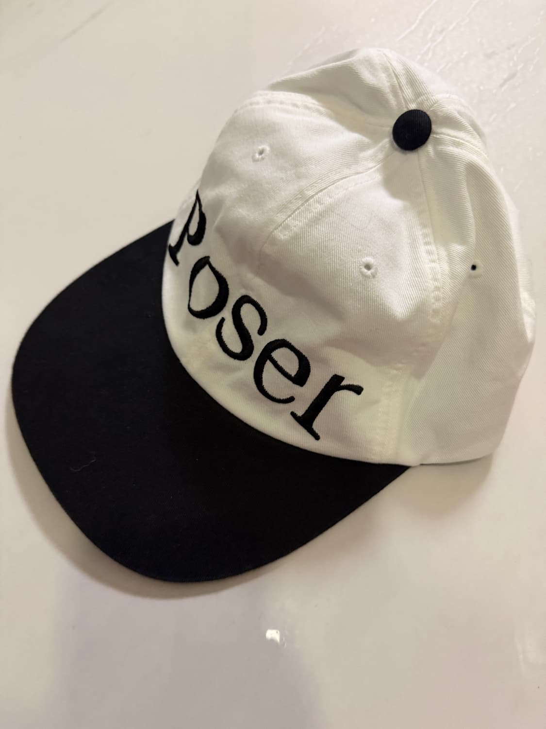 구보(GUVO) 'Poser Vintage Cap, white&black 상품이미지1