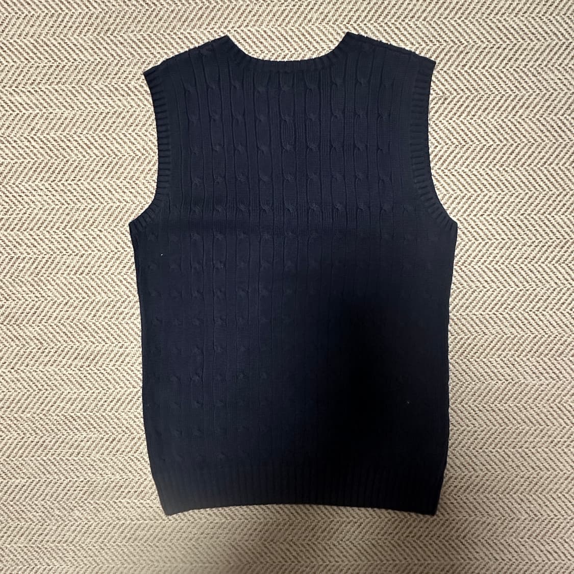 POLO RALPH LAUREN cable knit vest navy 상품이미지2