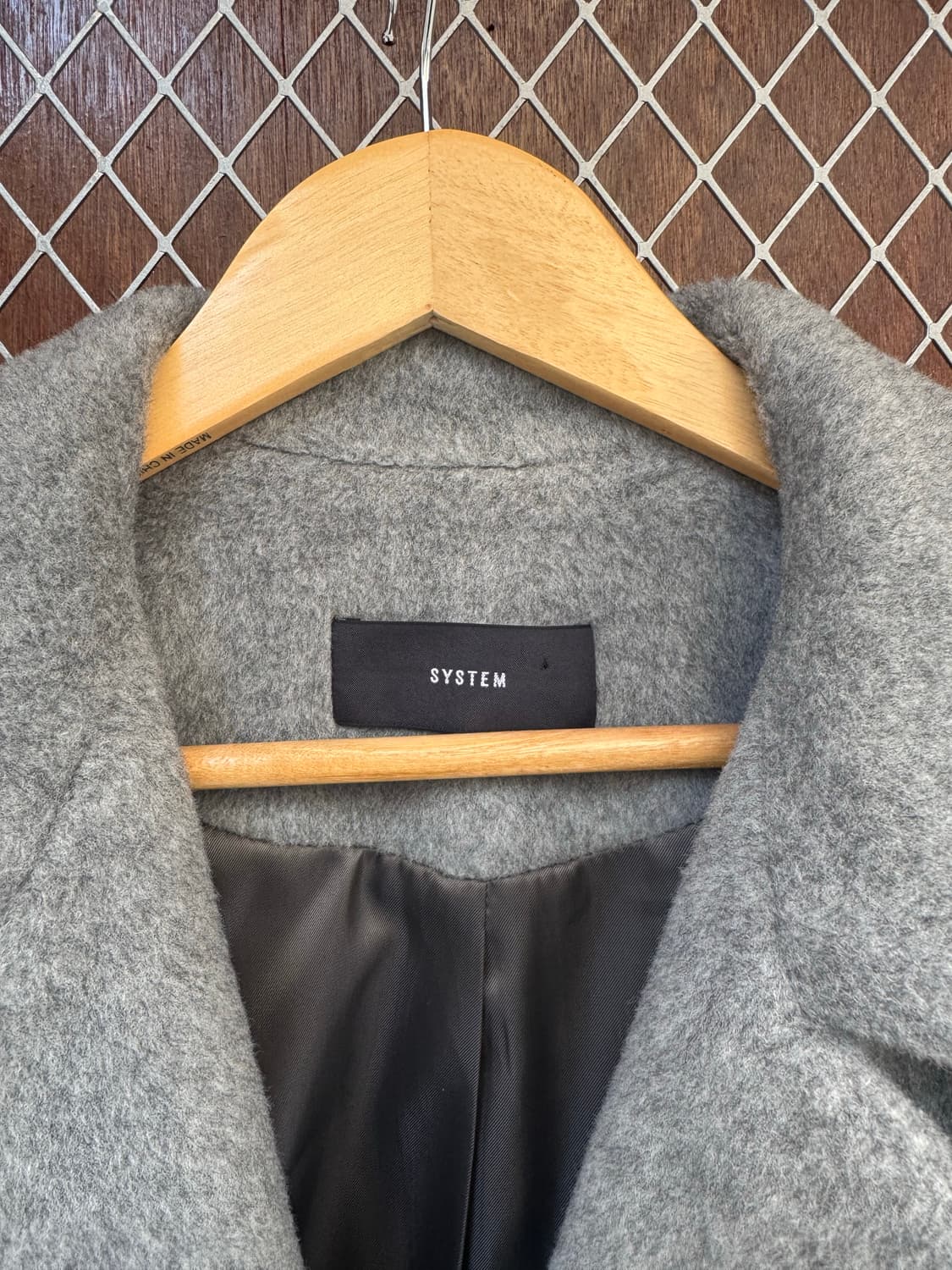 한섬 시스템 낙타 울 그레이 오버핏 롱 코트 M 상품이미지4