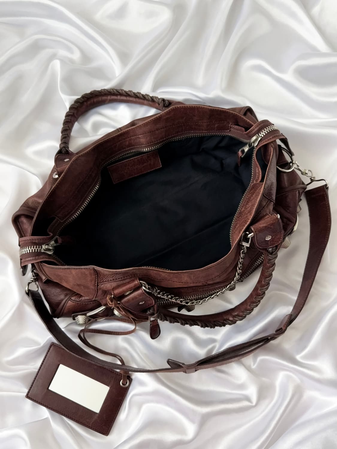 발렌시아가 모터백 라지 (브라운+실버) 상품이미지8