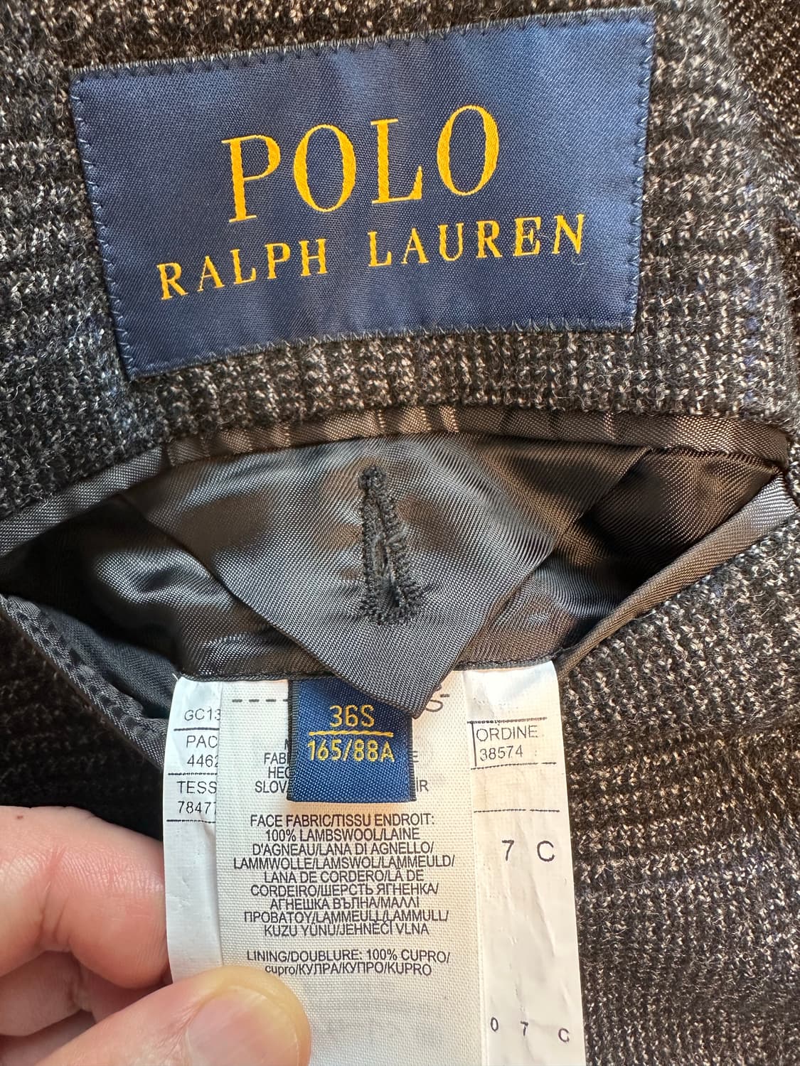 폴로 랄프로렌 글렌체크 모직 자켓 커스텀핏 36s 상품이미지7