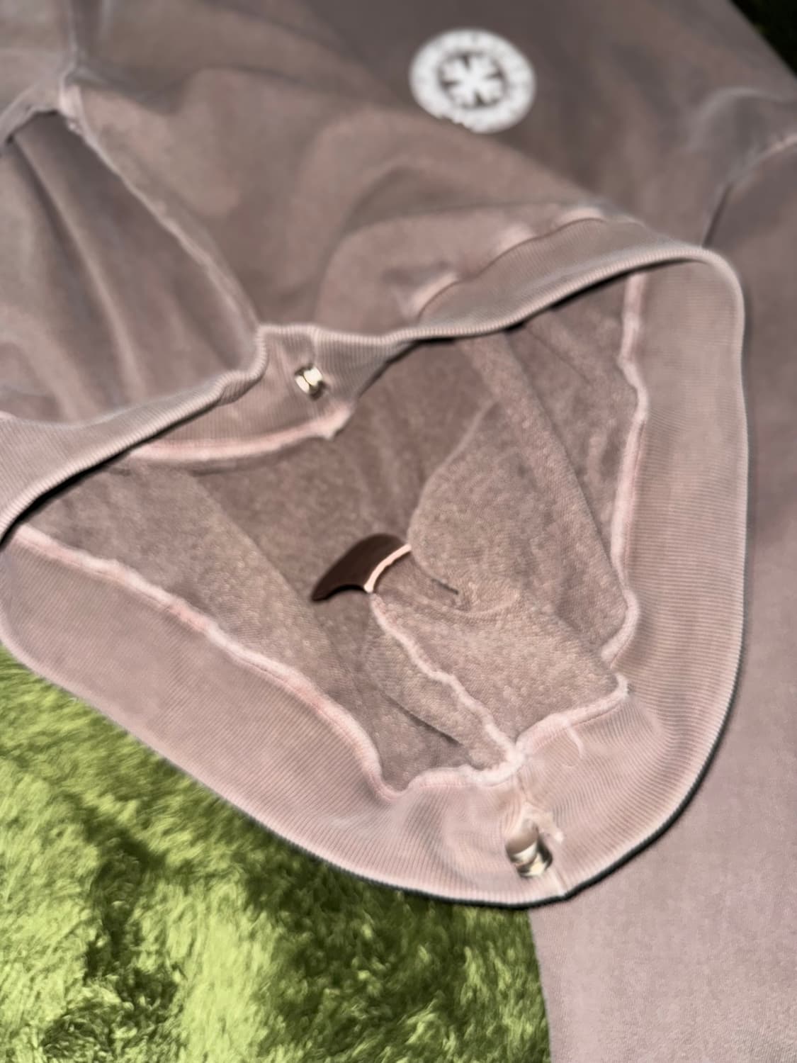 [1] 펀치 드렁크 파티즈 서클 로고 가먼트 다이드 후드 브라운 상품이미지6