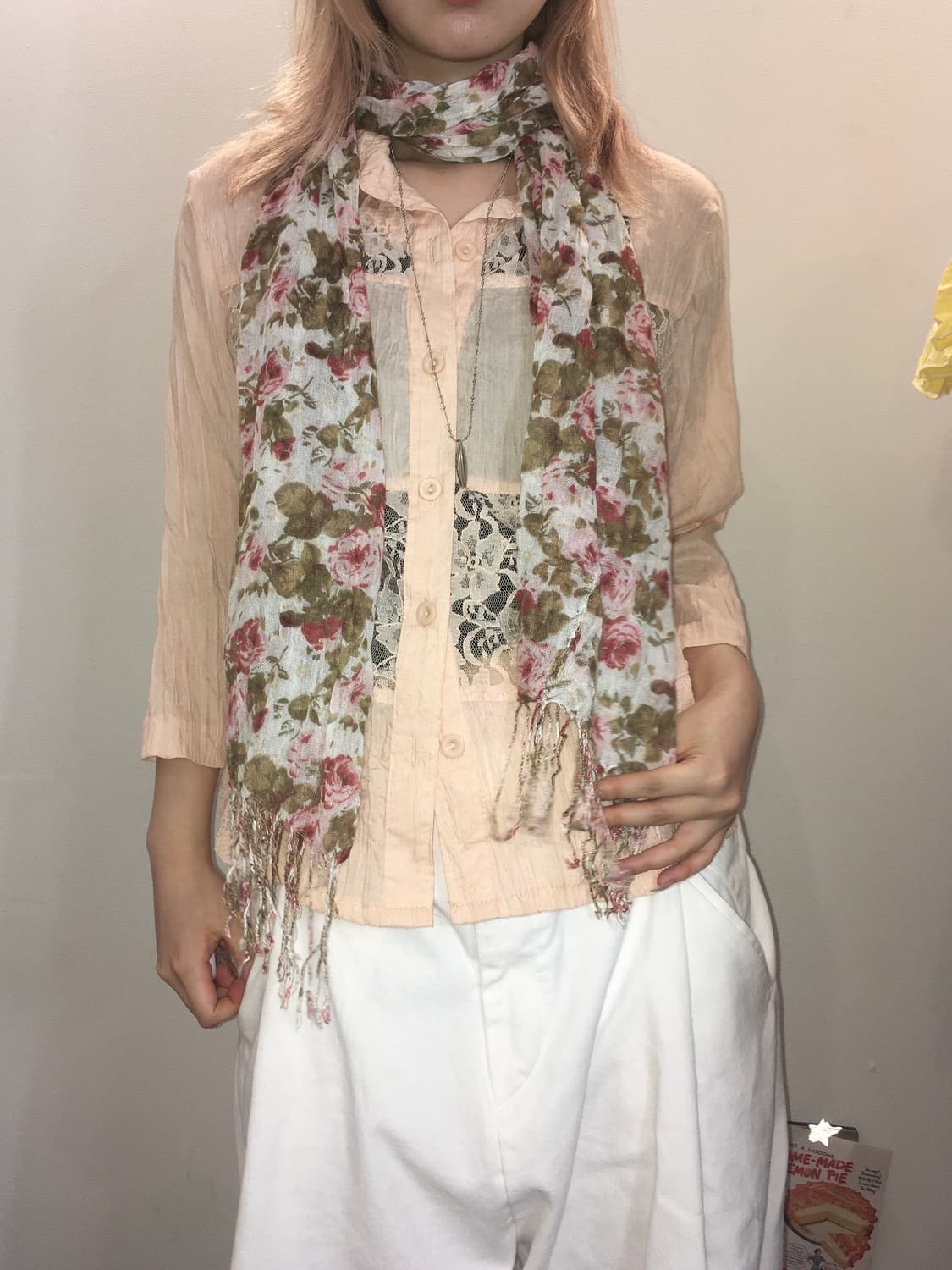 jpn vintage 코랄 레이스 자켓 상품이미지4