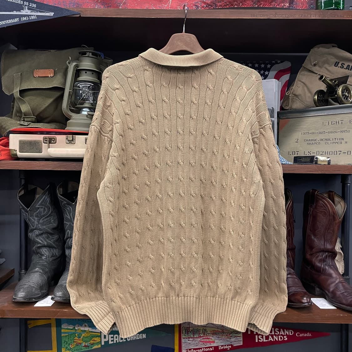 90s 폴로 랄프로렌 PK 카라 풀 오버 꽈배기 니트 스웨터 상품이미지2