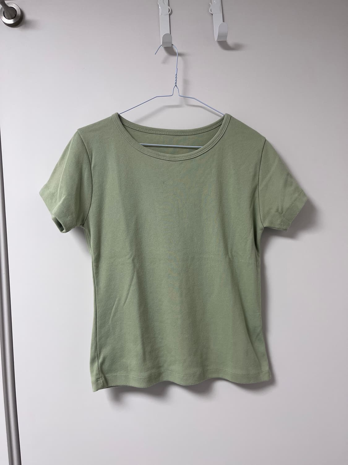 연두색 반팔티 시스루 셔츠 세트 상품이미지3