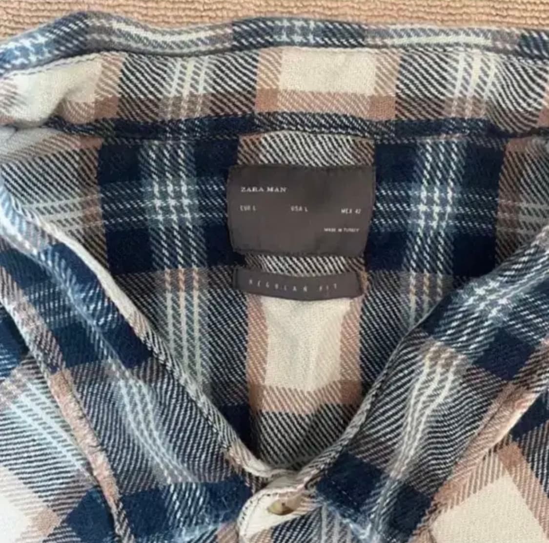 [ZARA] 생로랑맛 표백 그라데이션 데미지 플란넬 셔츠 상품이미지4