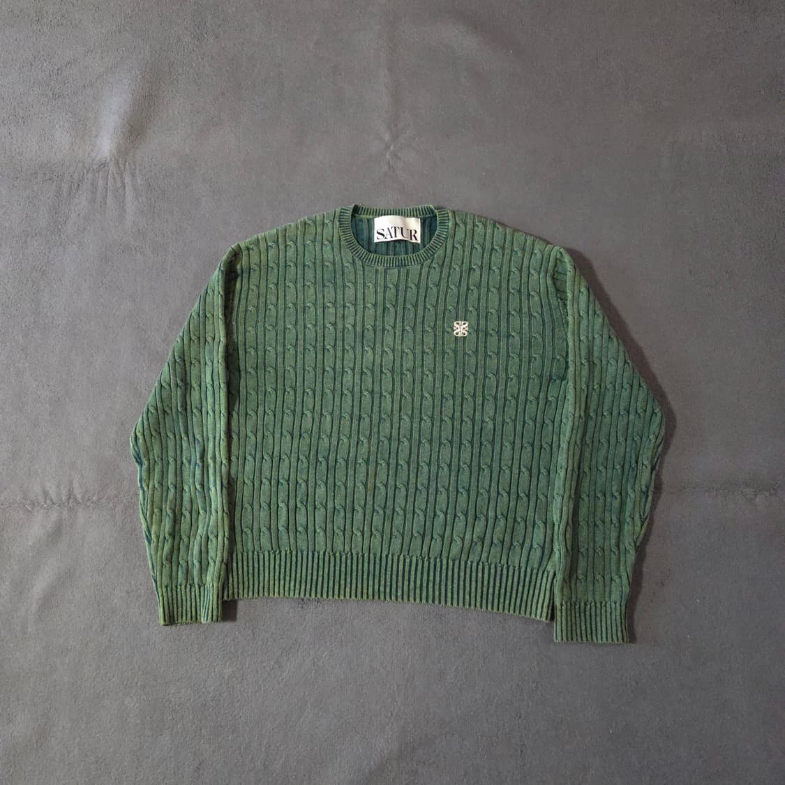 세터 클래식 다이드 케이블 니트 L 빈티지그린 상품이미지3