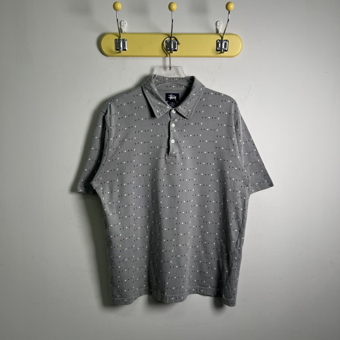 stussy 스투시 빈티지 그레이 반팔 폴로 셔츠 M 상품이미지2