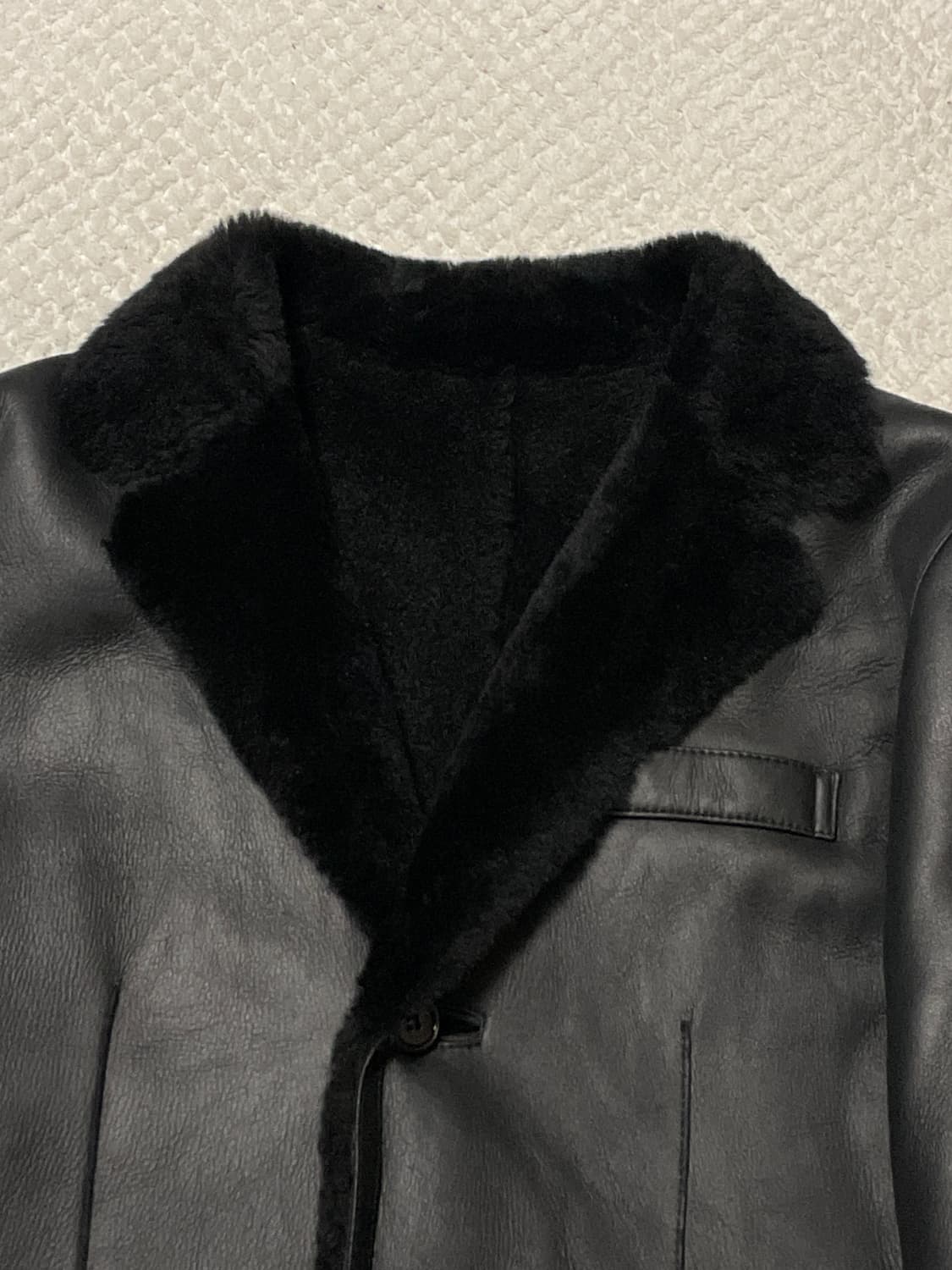 광희시장 웨스턴 무드 양가죽 무톤 레더 시어링 코트 상품이미지6