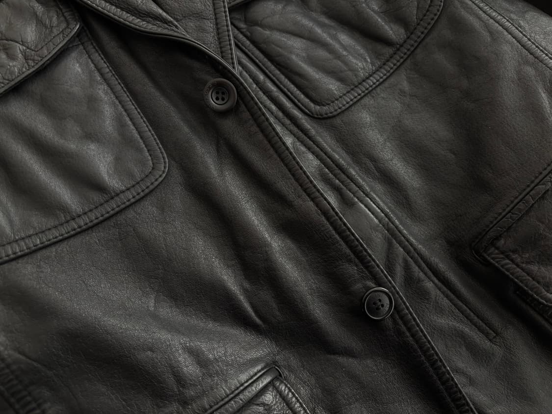 C.P. 컴퍼니 포켓 블랙 레더 자켓 상품이미지4