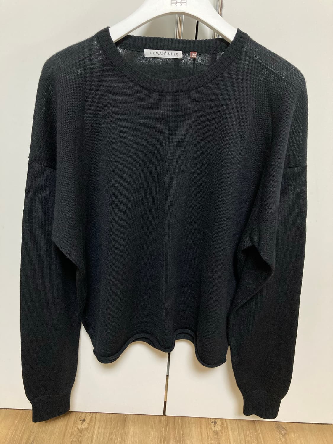[4]폴리테루 휴먼인덱스 휴먼 루즈드 니트 002 잉크 블랙 상품이미지2