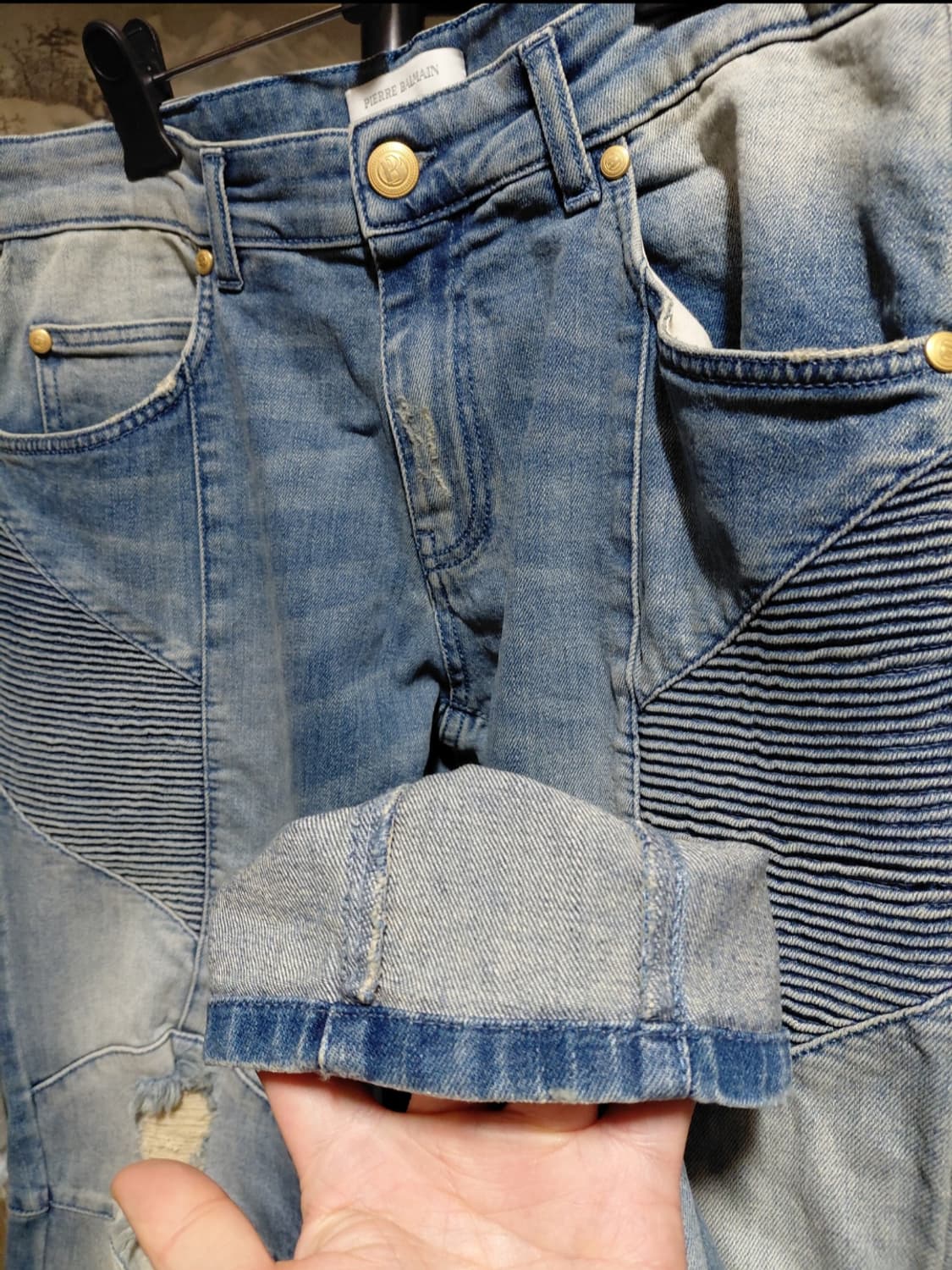 [피에르발망]바이커 데님 청바지 34사이즈  상품이미지9