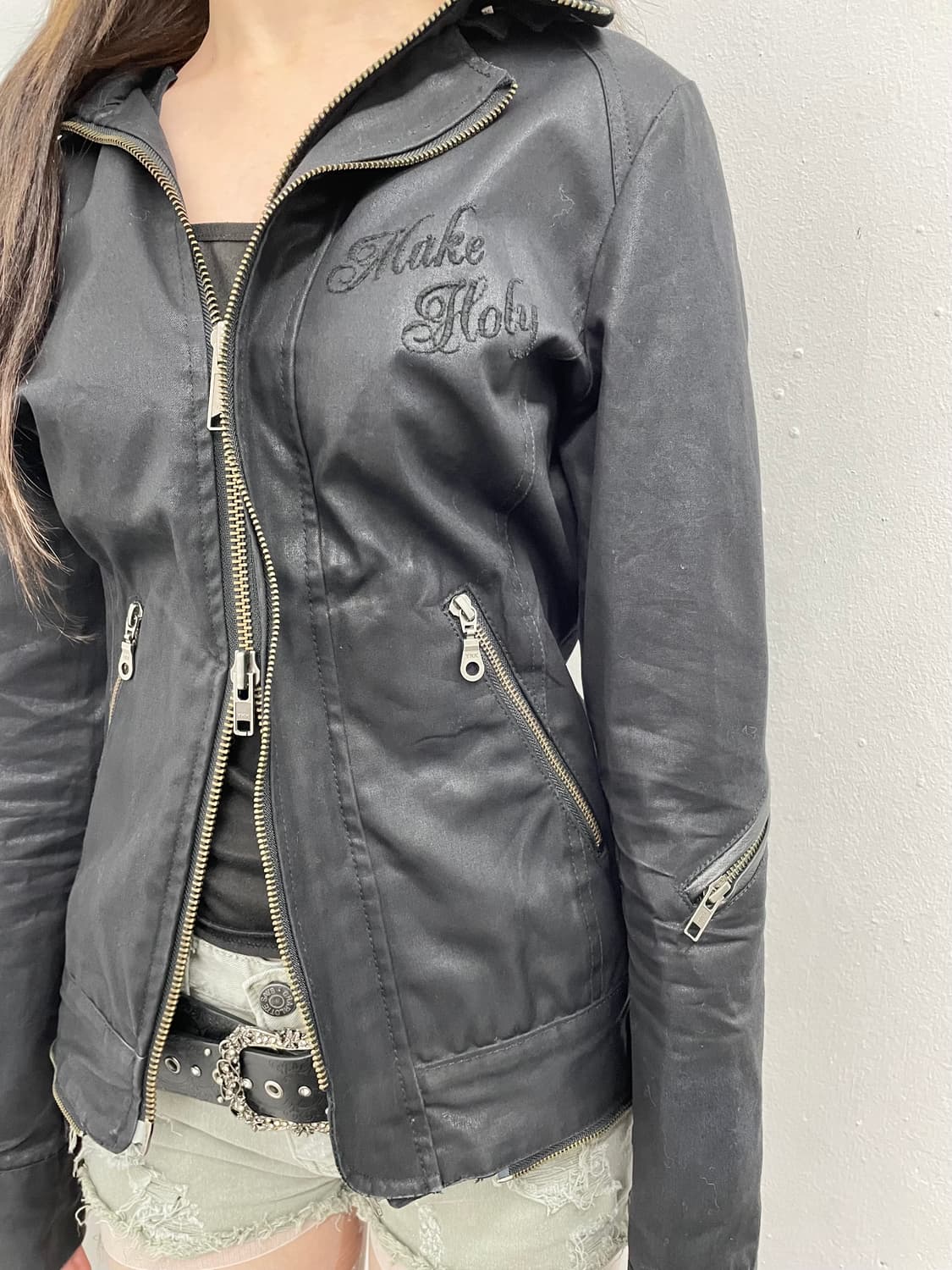 락시크 2way 자수 코팅 자켓 상품이미지4