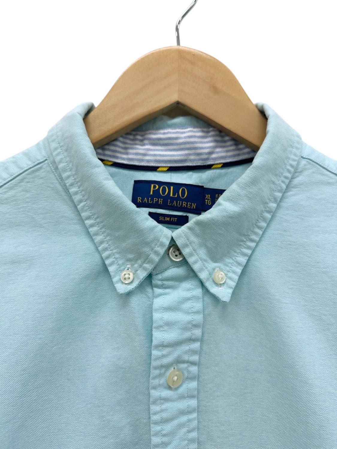 폴로 슬림핏 셔츠 블루그린 (XL) 상품이미지3