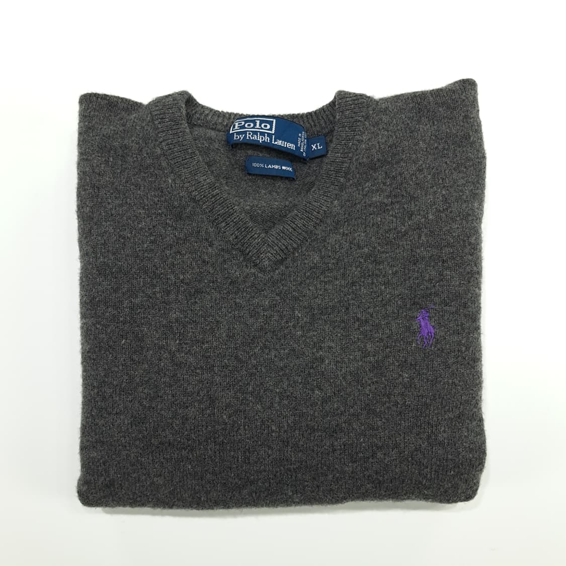 CN649W XL 랄프로렌 차콜그레이 V넥 램스울 니트 스웨터 상품이미지8
