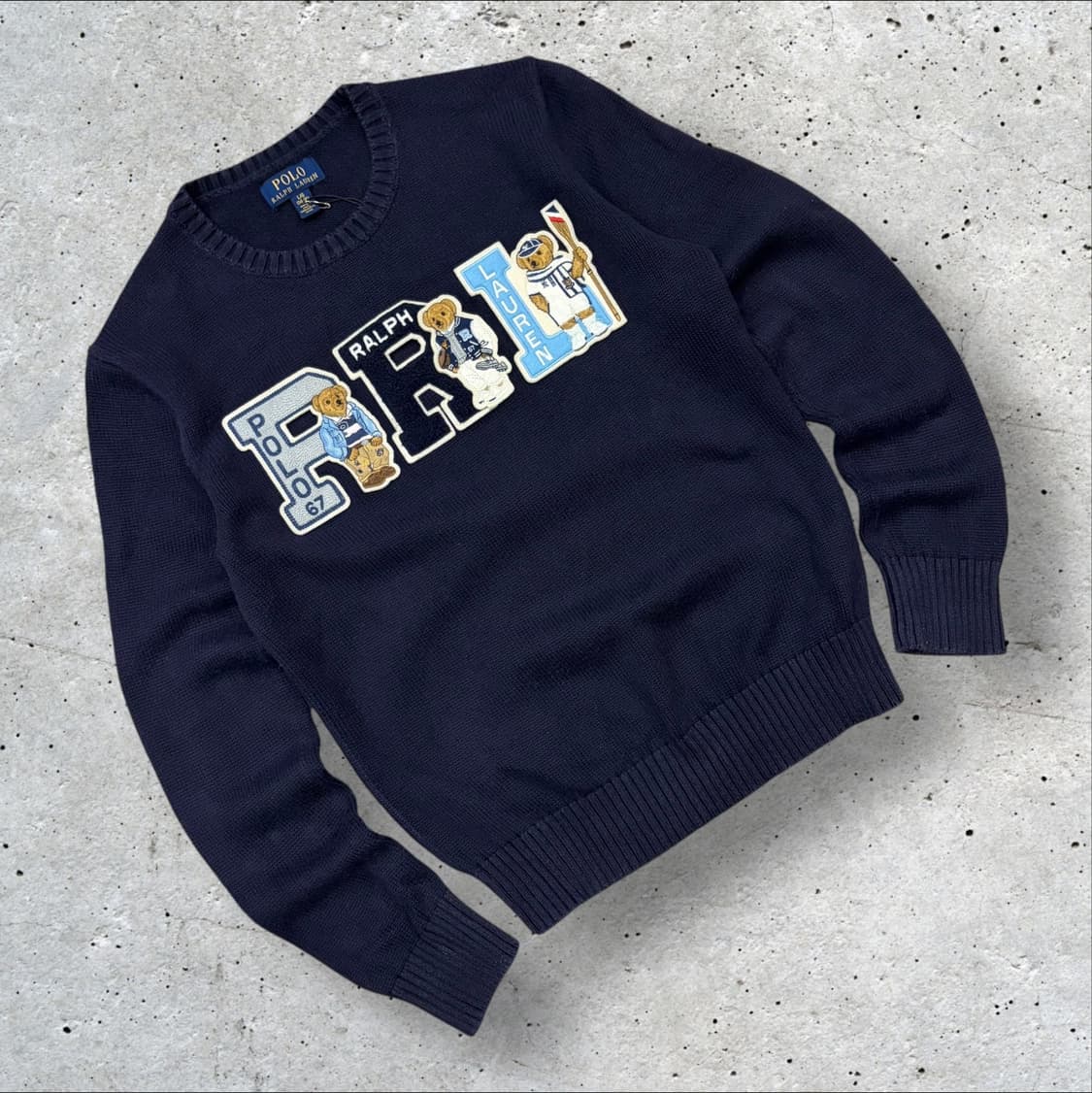 [L] 폴로 랄프로렌 PRL 베어 니트 네이비 B529 상품이미지1