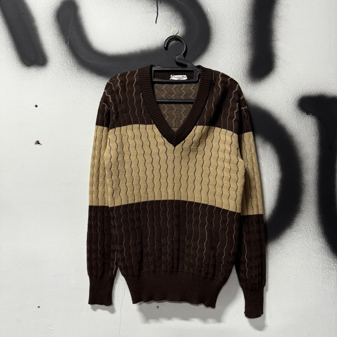 Christian Dior 크리스챤 디올 무슈 90s 배색 울 니트 상품이미지1