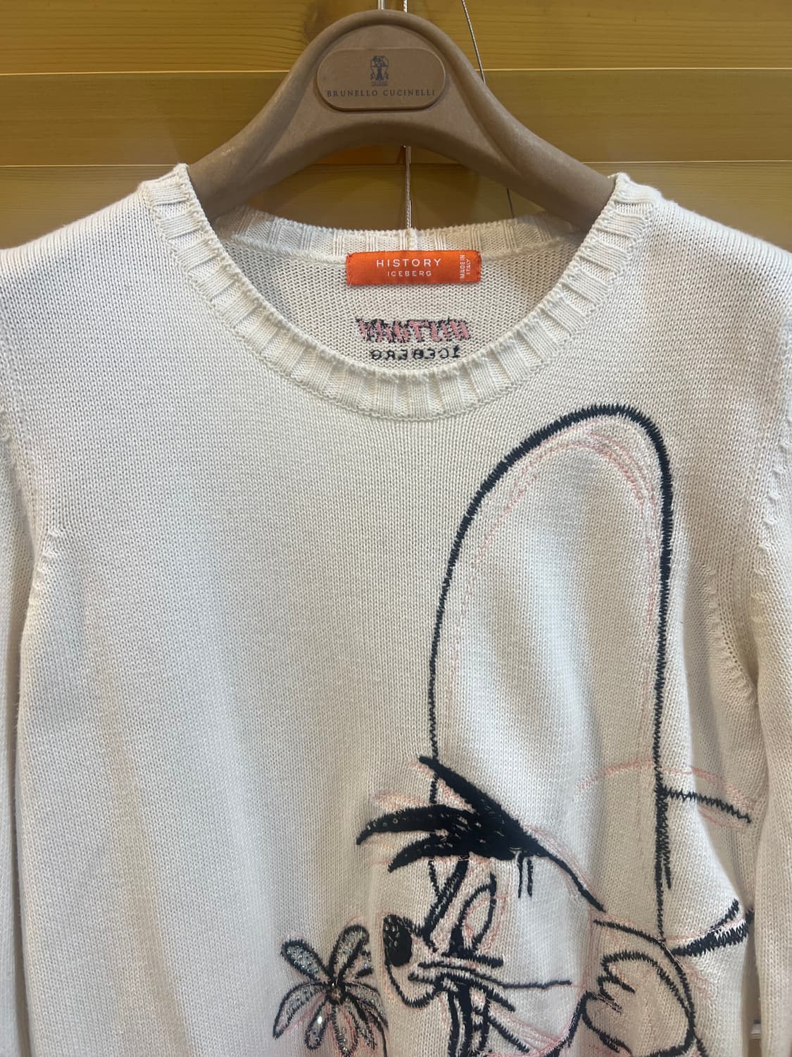 히스토리 아이스버그 여성 아이보리핑크 골프니트 라운드니트 상품이미지1