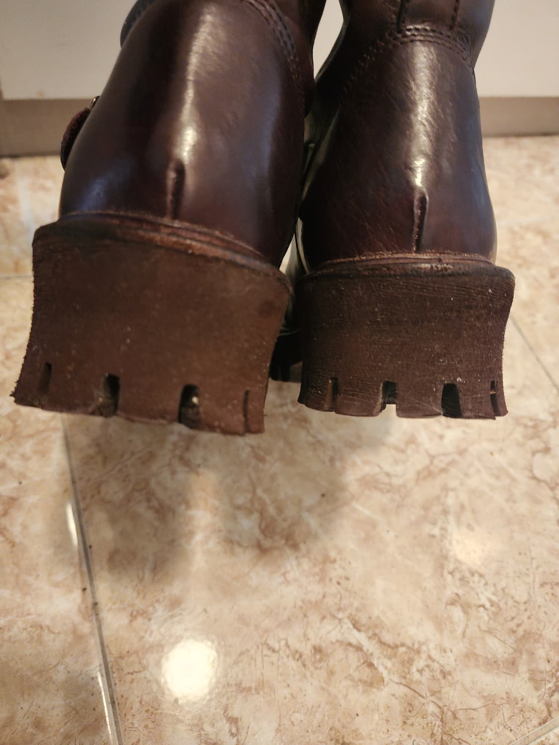 야세 6.5cm 페더 코만도솔 홀스하이드 엔지니어부츠 브라운 상품이미지3