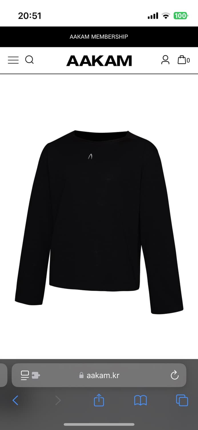 aakam 아캄 보트넥 긴팔 티셔츠 상품이미지1