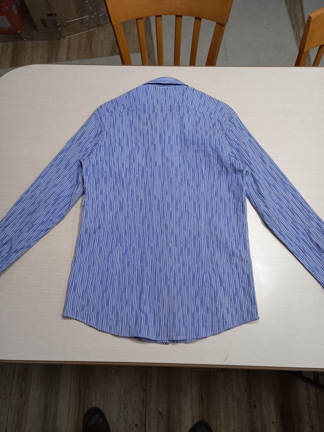 L100 DAKS 엠보싱 스판 드레스셔츠 블루 L-686 상품이미지2