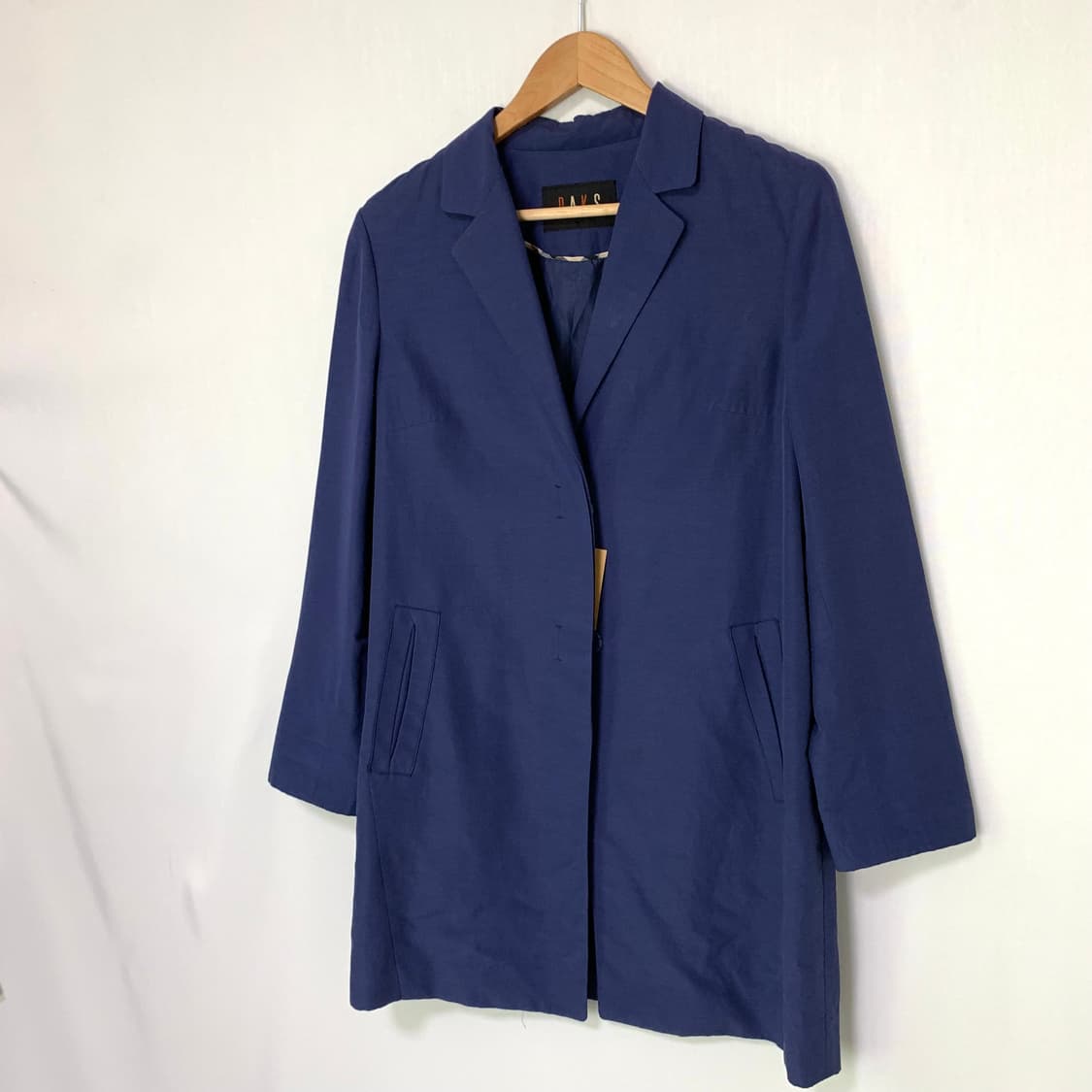닥스 카라 버튼 롱 자켓 블루 네이비 여성 빈티지 트렌치 코트 상품이미지2