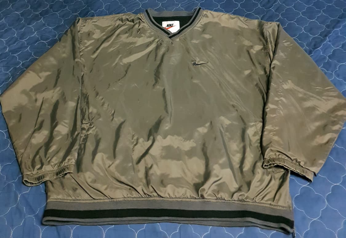 (90s) 나이키 올드스쿨 솔로스우시 풀오버 웜업 맨투맨 올리브 (L) 상품이미지1