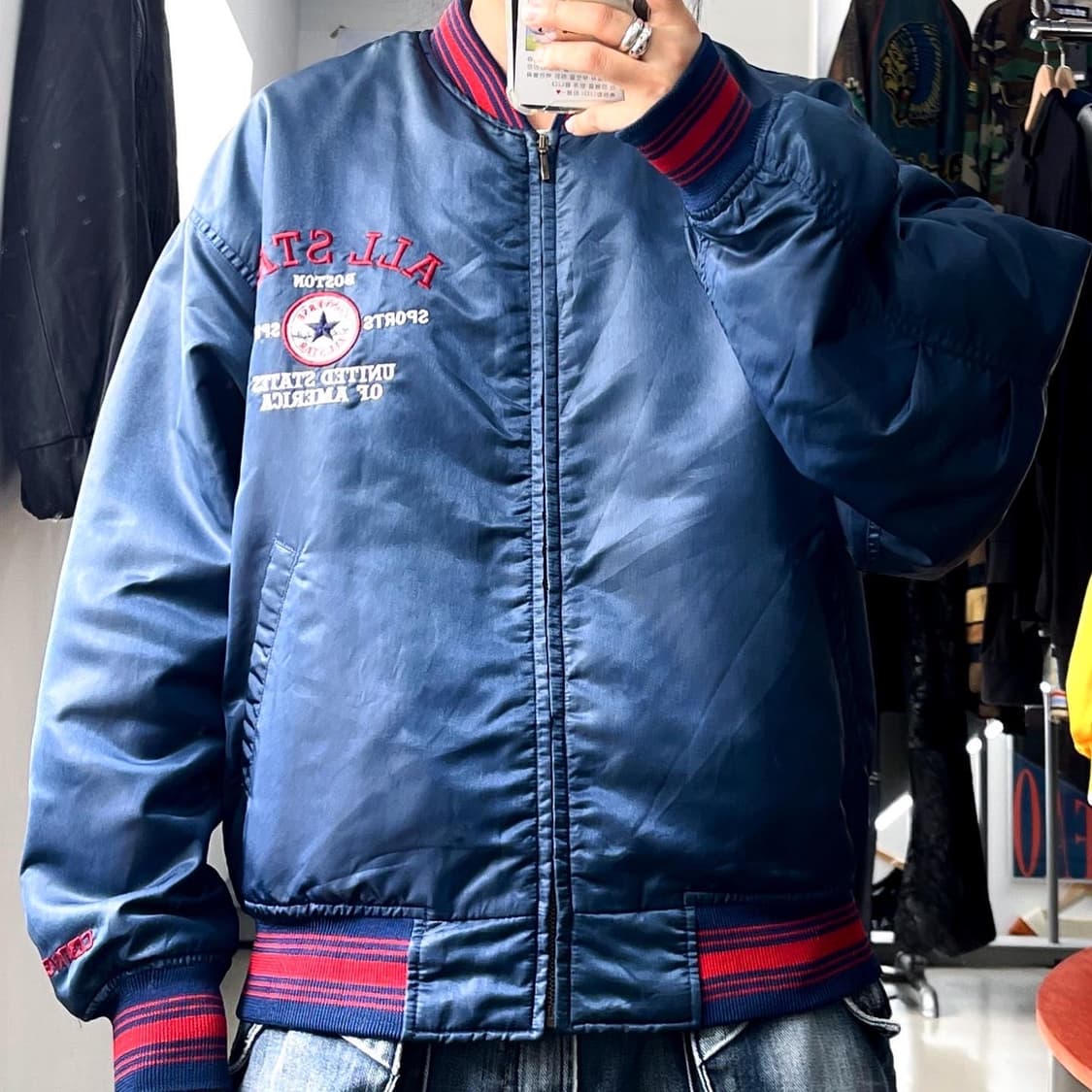 컨버스 90s 제팬 올스타 네이비 샤틴블루종 자켓 상품이미지2