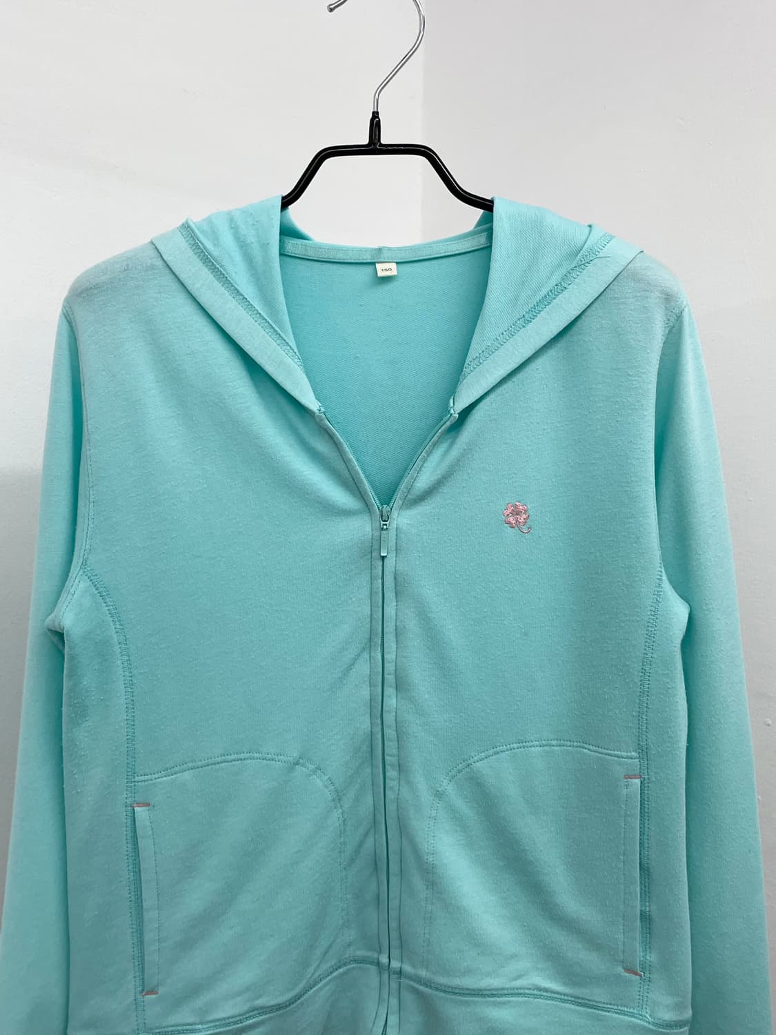 민트코어 키치 클로버 후드집업🩵 상품이미지6