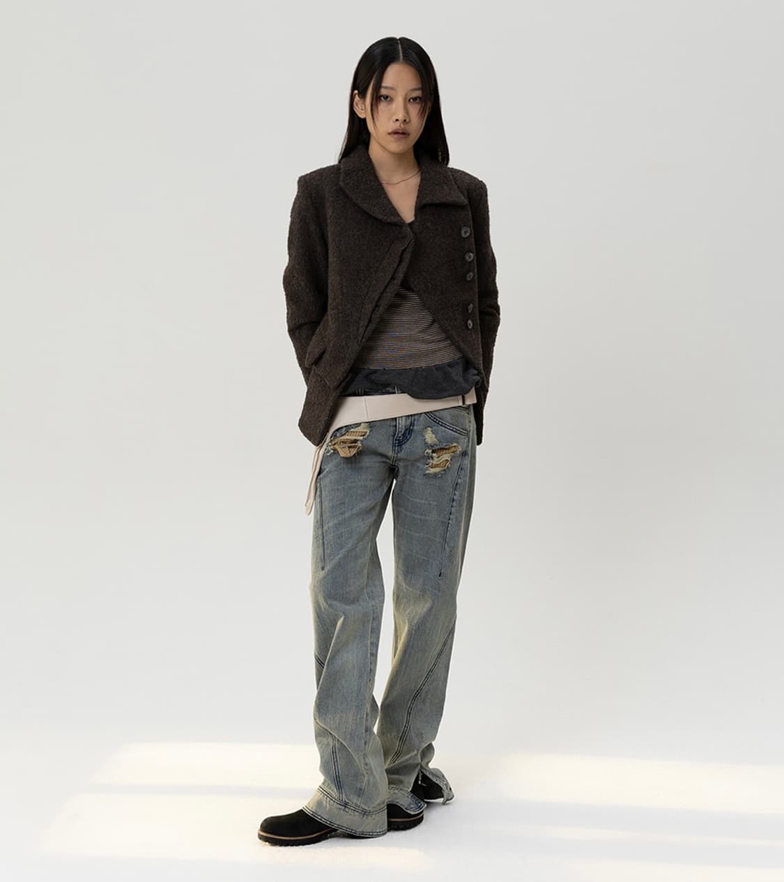 새상품) 미스치프 아나토미 진 블루 그레이 미스치프 바지 상품이미지2