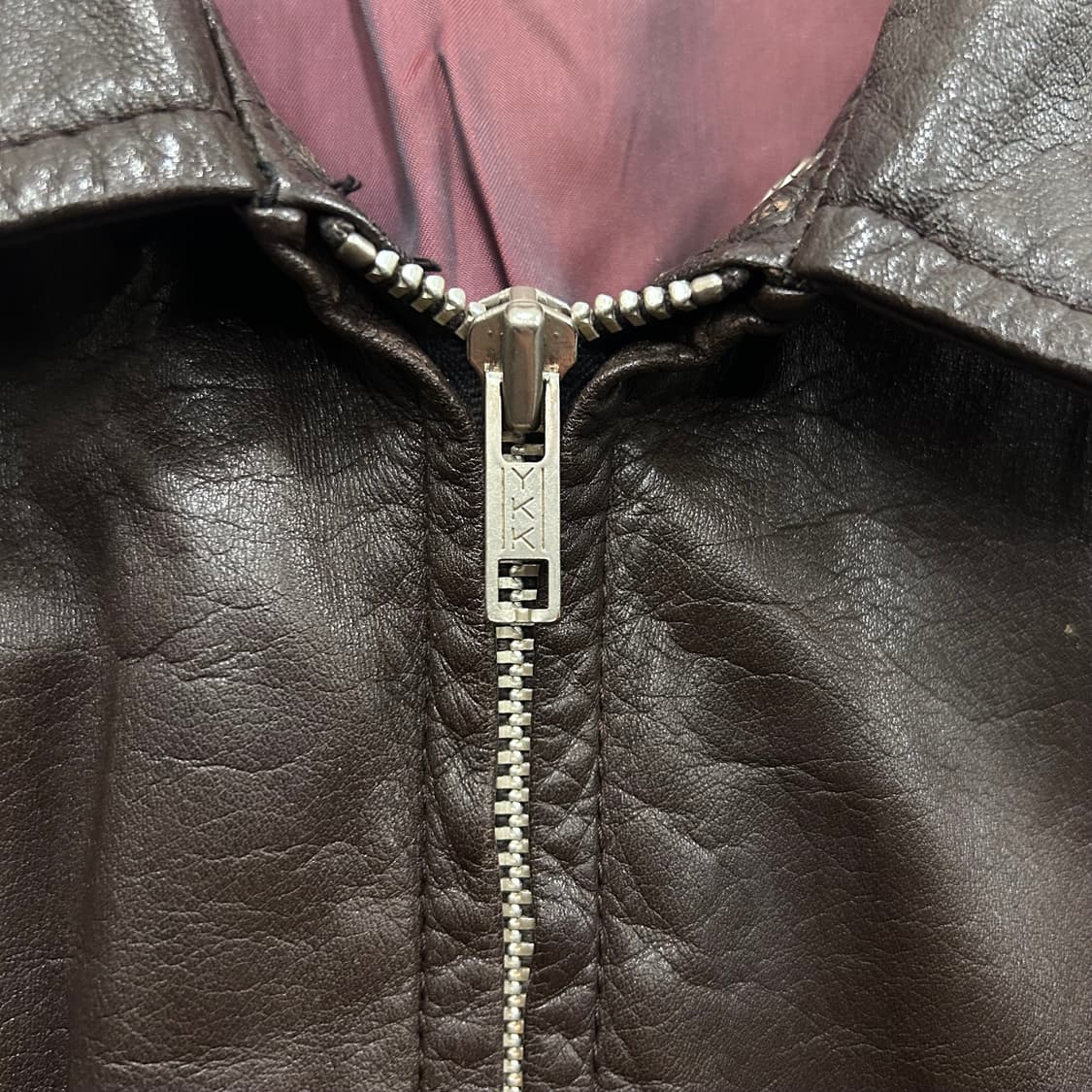 핸드메이드 소가죽 집업 레더 크롭 봄버자켓 상품이미지4