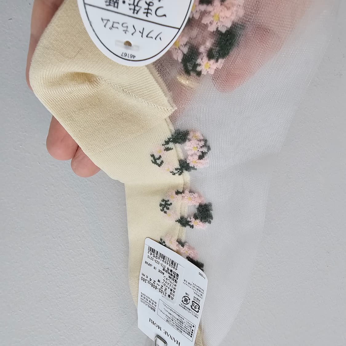 HANAE MORI 플라워 패턴 시스루 양말 스타킹 상품이미지4