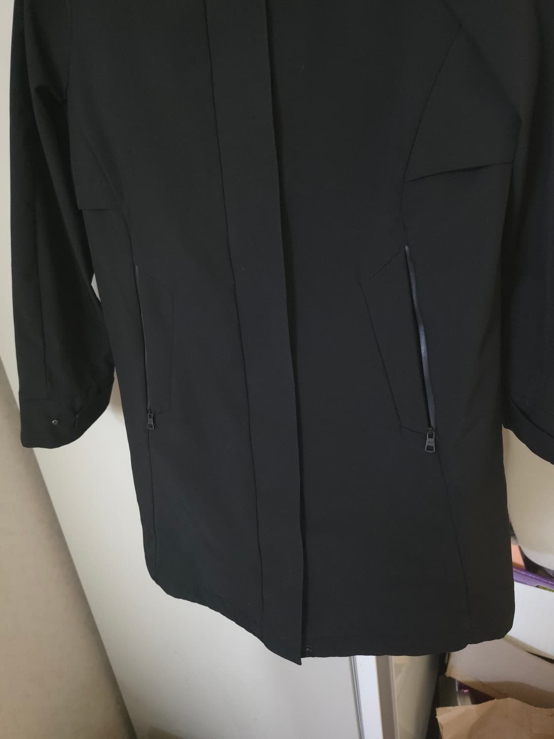 리복 블랙 후드 롱 자켓 상품이미지3