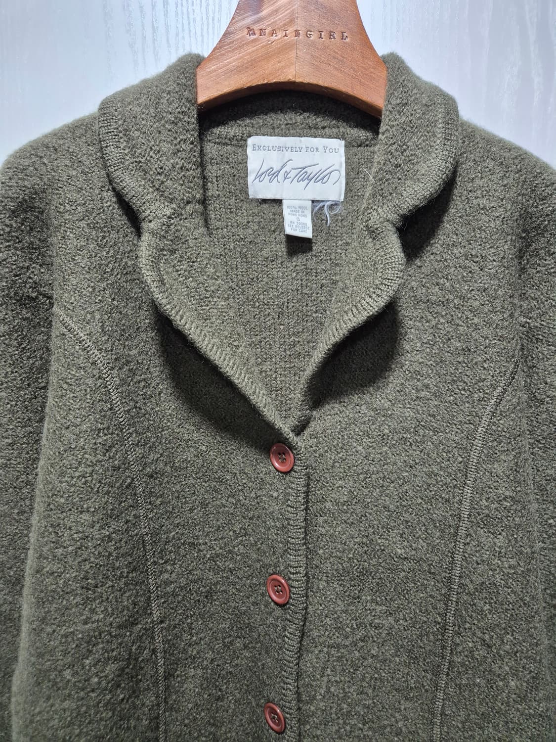 (세일)VTG.로드앤테일러 압축울 자켓. 카키 상품이미지2