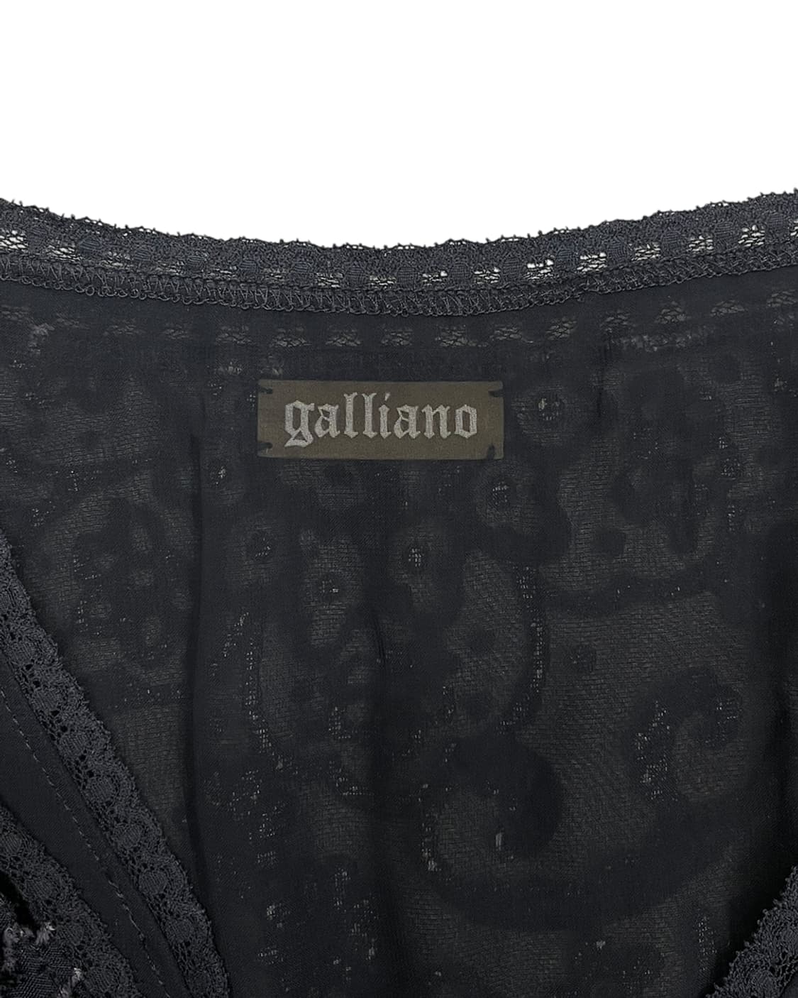 존 갈리아노 00s 레이스 디테일 벨루어 원피스 상품이미지9