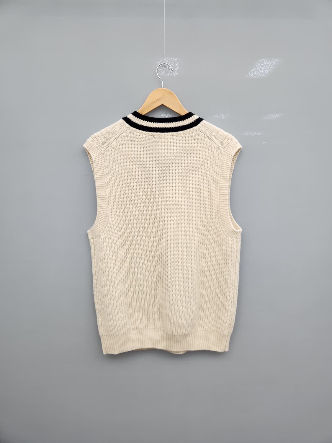 캉골 케이블 니트 베스트 아이보리 상품이미지5