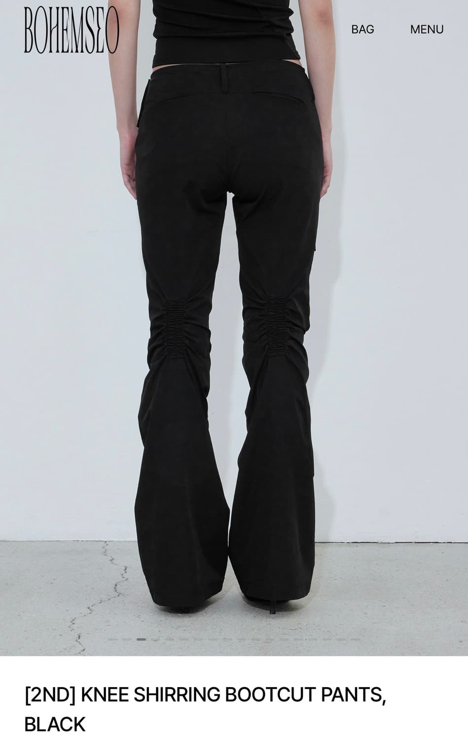 보헤미안서울 KNEE SHIRRING BOOTCUT PANTS 상품이미지2