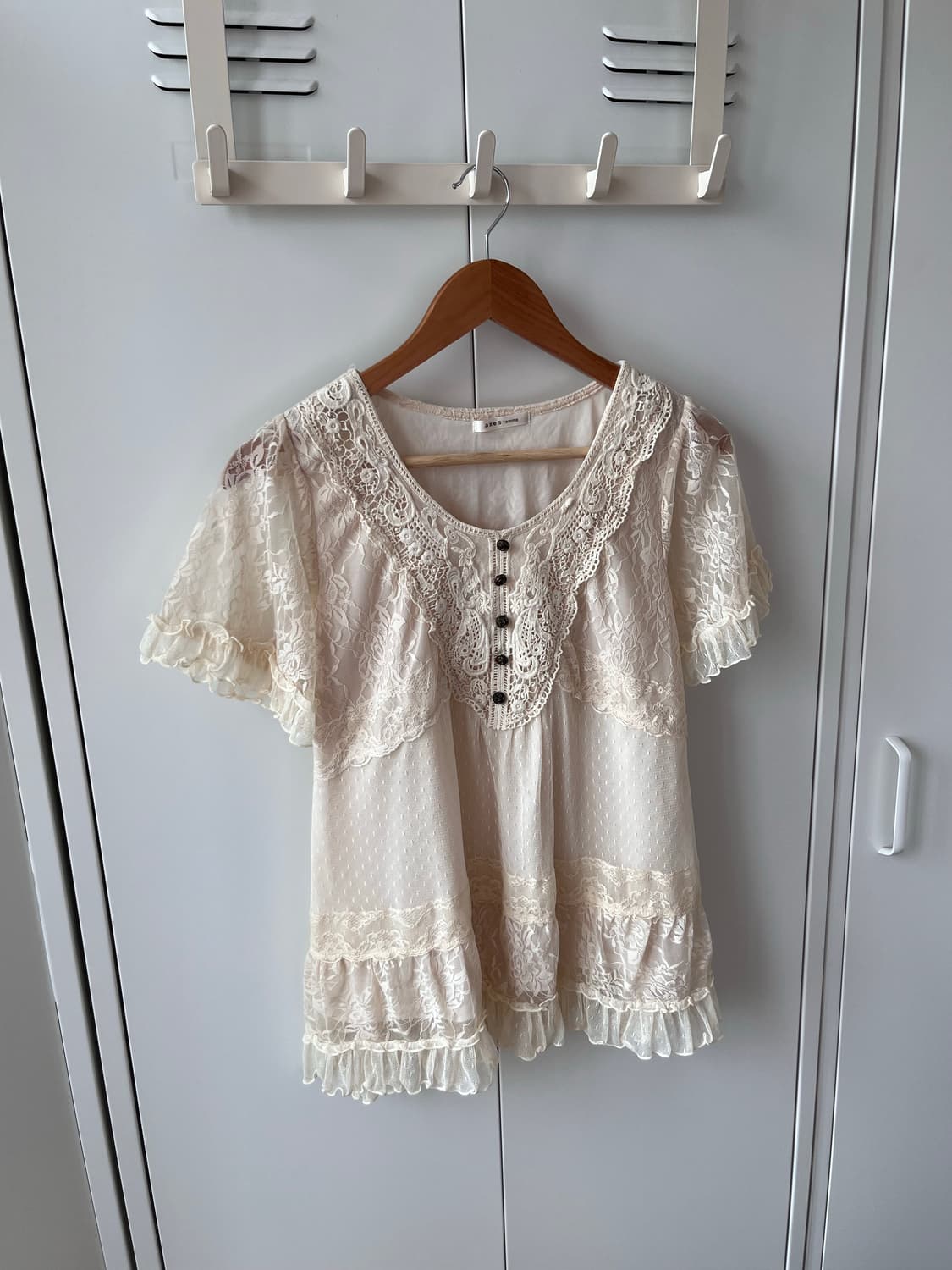 엑시즈팜 axes femme 장미 레이스 블라우스 상품이미지2