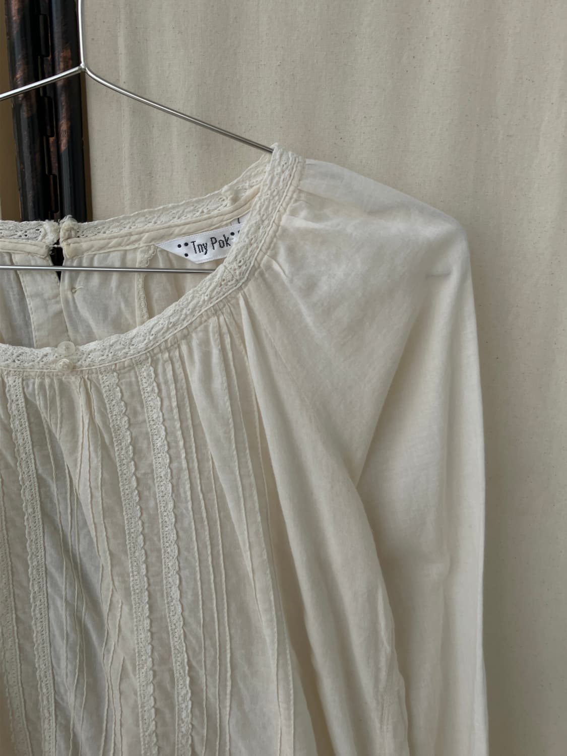 ivory crochet frill long blouse 상품이미지4