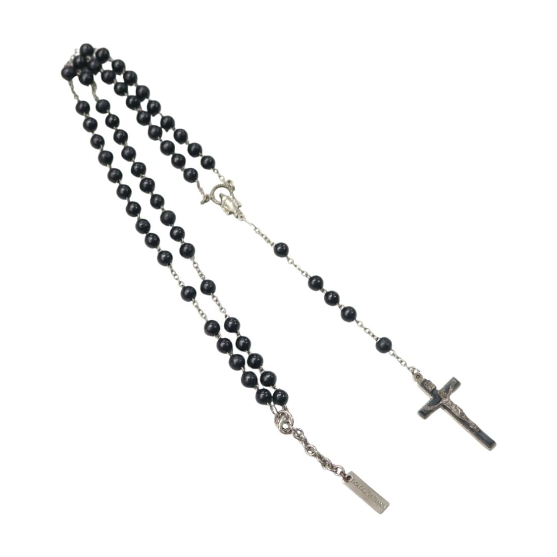 돌체앤가바나 빈티지 블랙 우드 비드 로자리 목걸이 상품이미지1