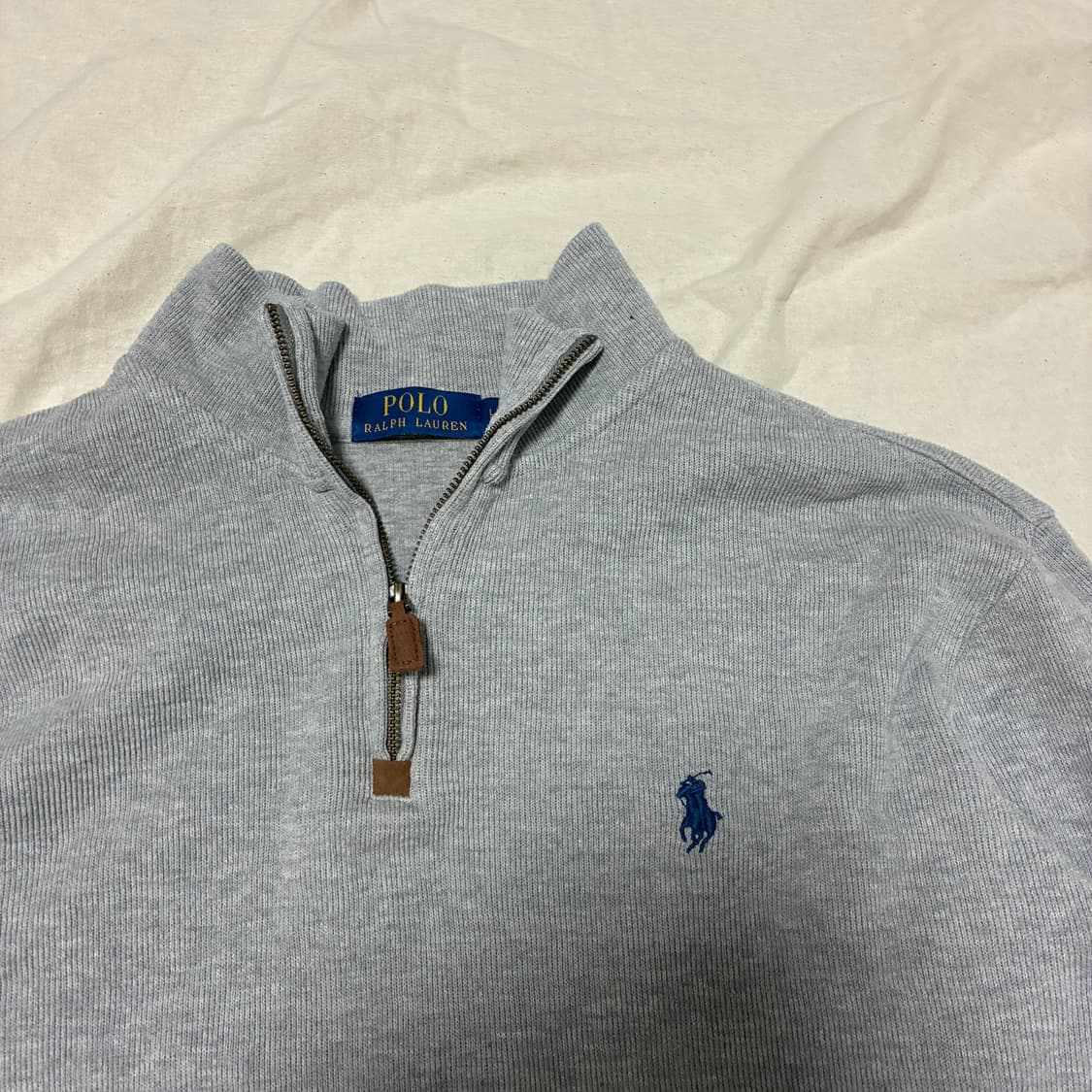 폴로 랄프로렌 반집업 니트 회색 L 상품이미지3