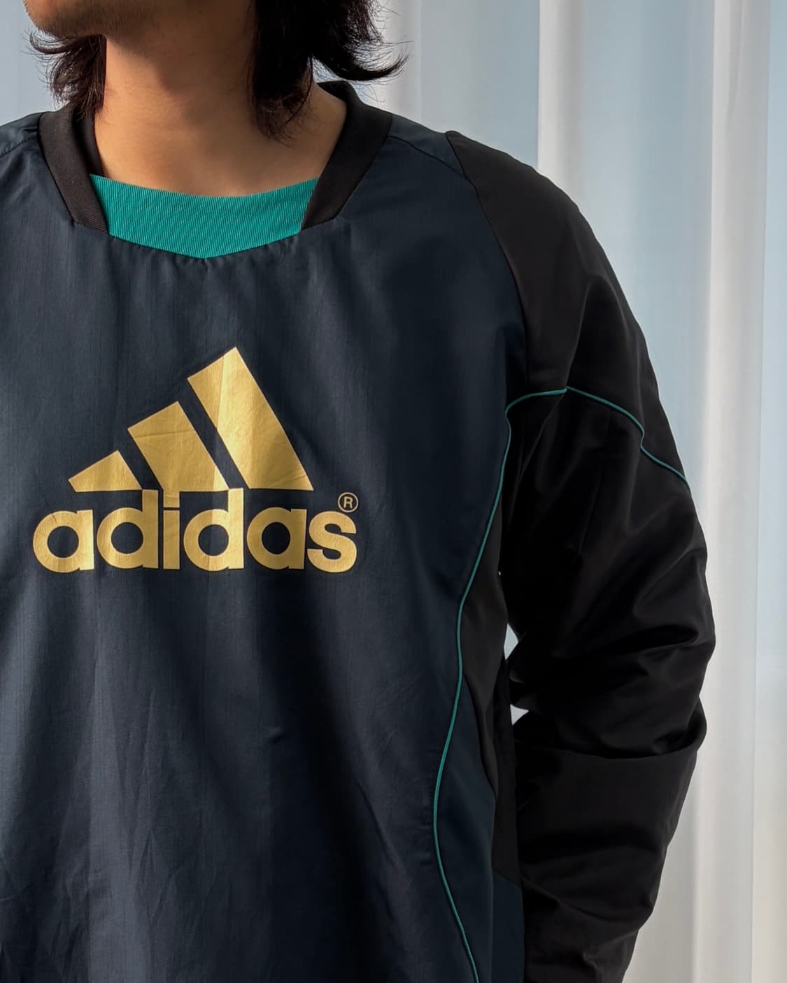 [XL]아디다스 JPN 올드스쿨 검골 기모 웜업 바람막이 상품이미지6