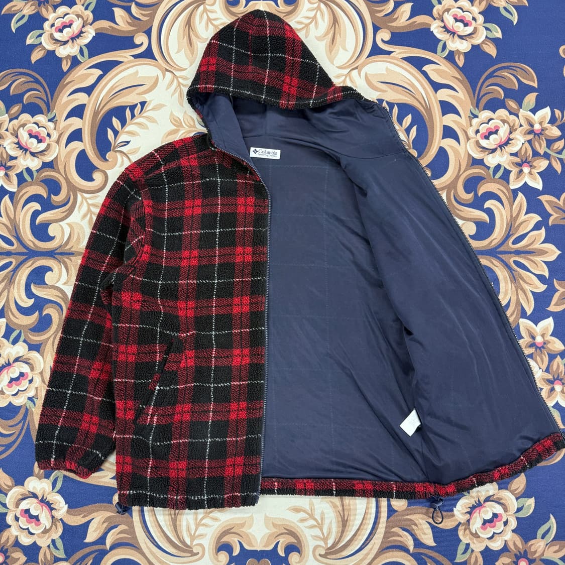(M)콜롬비아 Columbia 타탄체크 플리스 후드자켓 상품이미지3